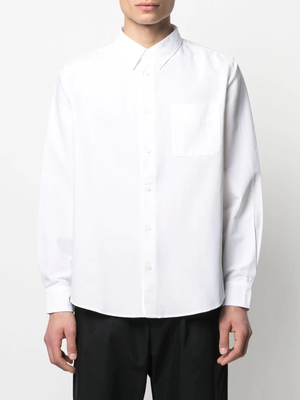 contrasting-panel detail shirt - 4