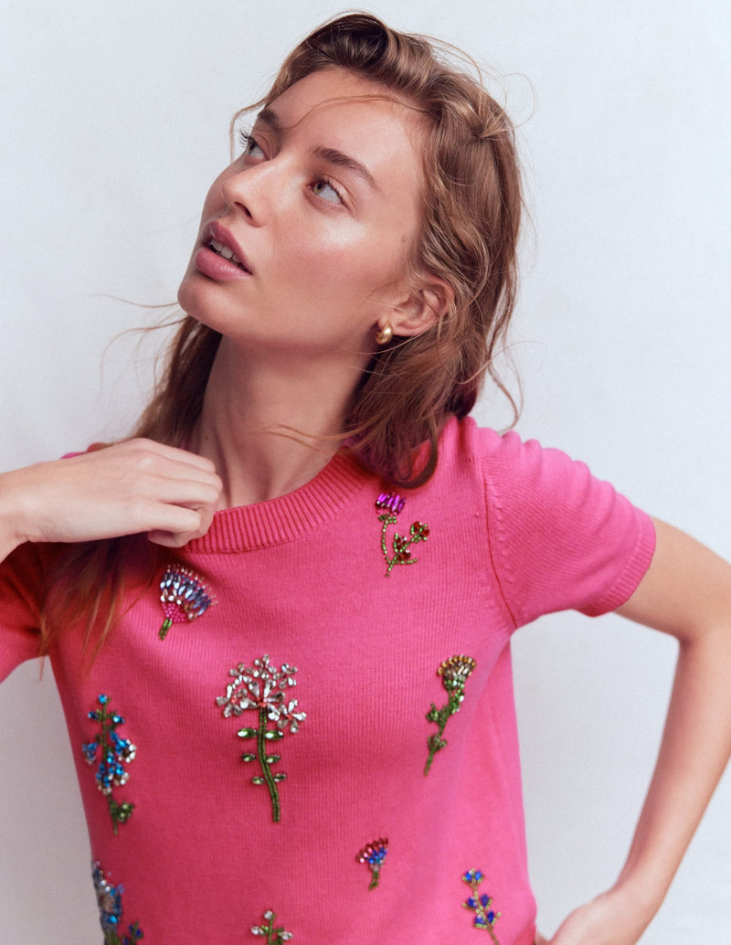 Embellished T-Shirt-Pink Punch 3