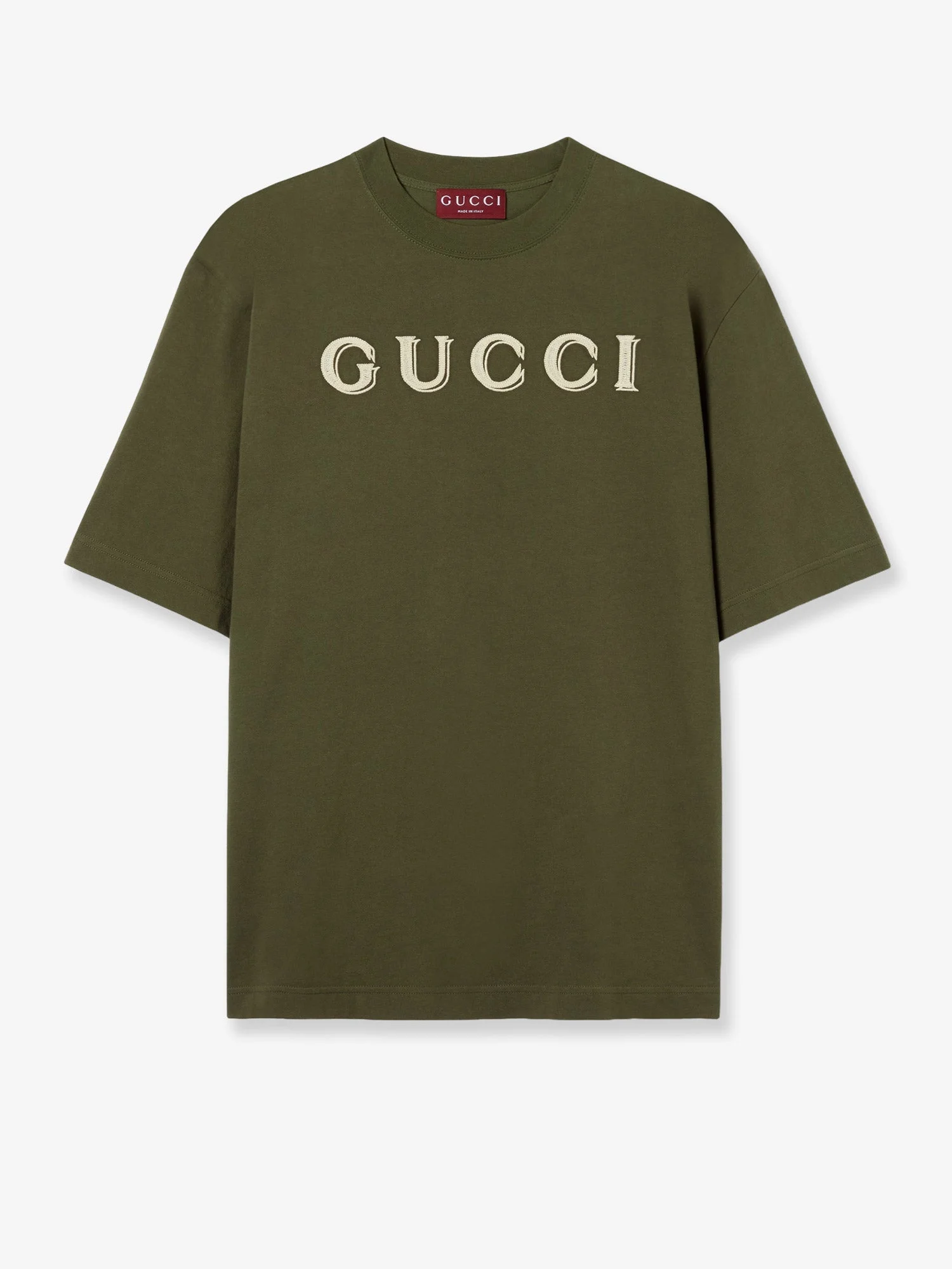 Gucci Cotton T-Shirt With Gucci Embroidery On The Front - 1