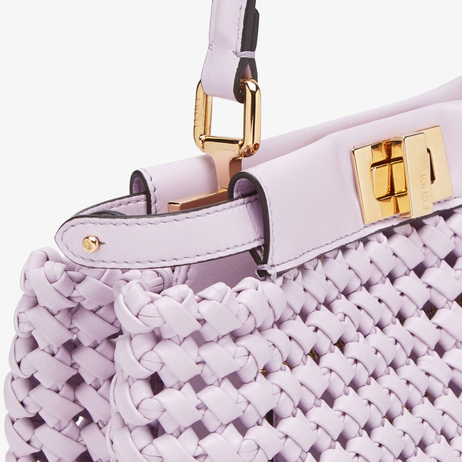 Lilac leather interlace bag - 6