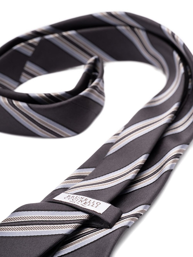Brunello Cucinelli striped silk tie outlook