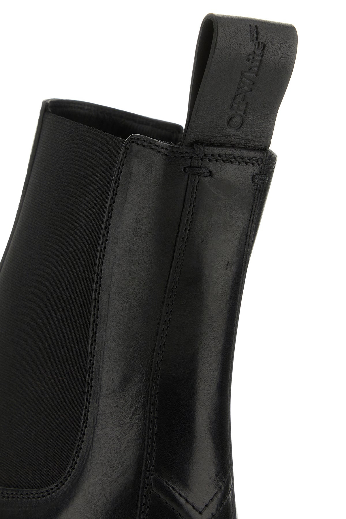 Black leather Combat ankle boots - 4