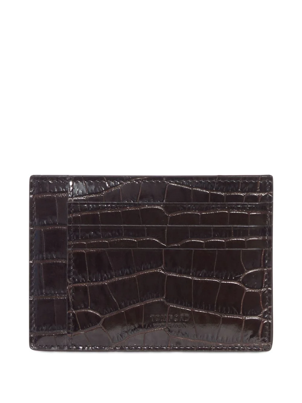 crocodile-effect leather wallet - 1