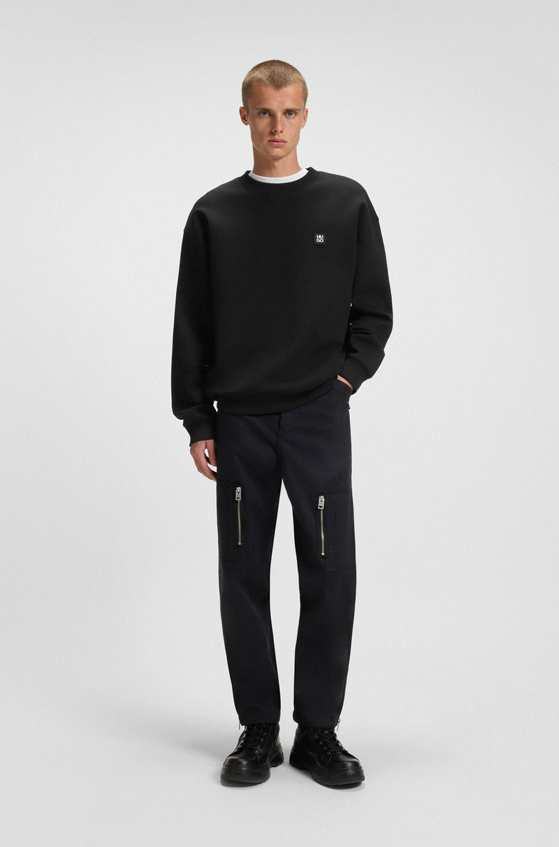 HUGO SWEATSHIRT WITH STACKED LOGO outlook