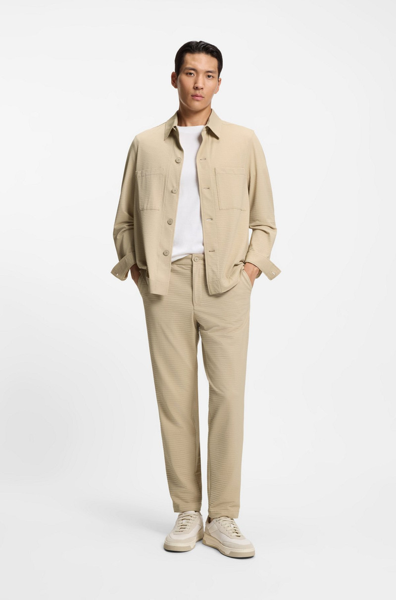BOSS RELAXED-FIT OVERSHIRT IN STRETCH SEERSUCKER outlook
