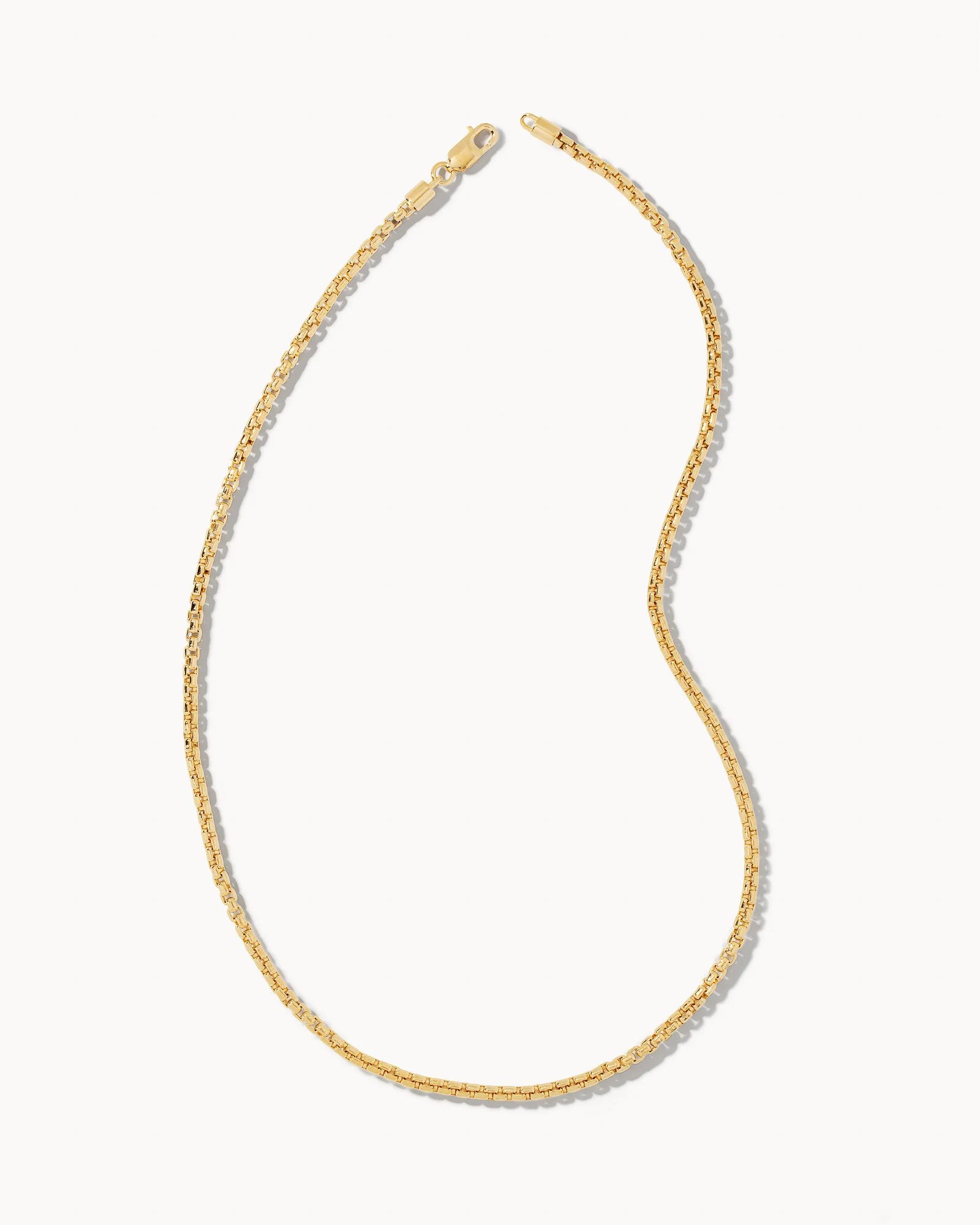 Beck Round Box Chain Necklace in 18k Gold Vermeil - 1