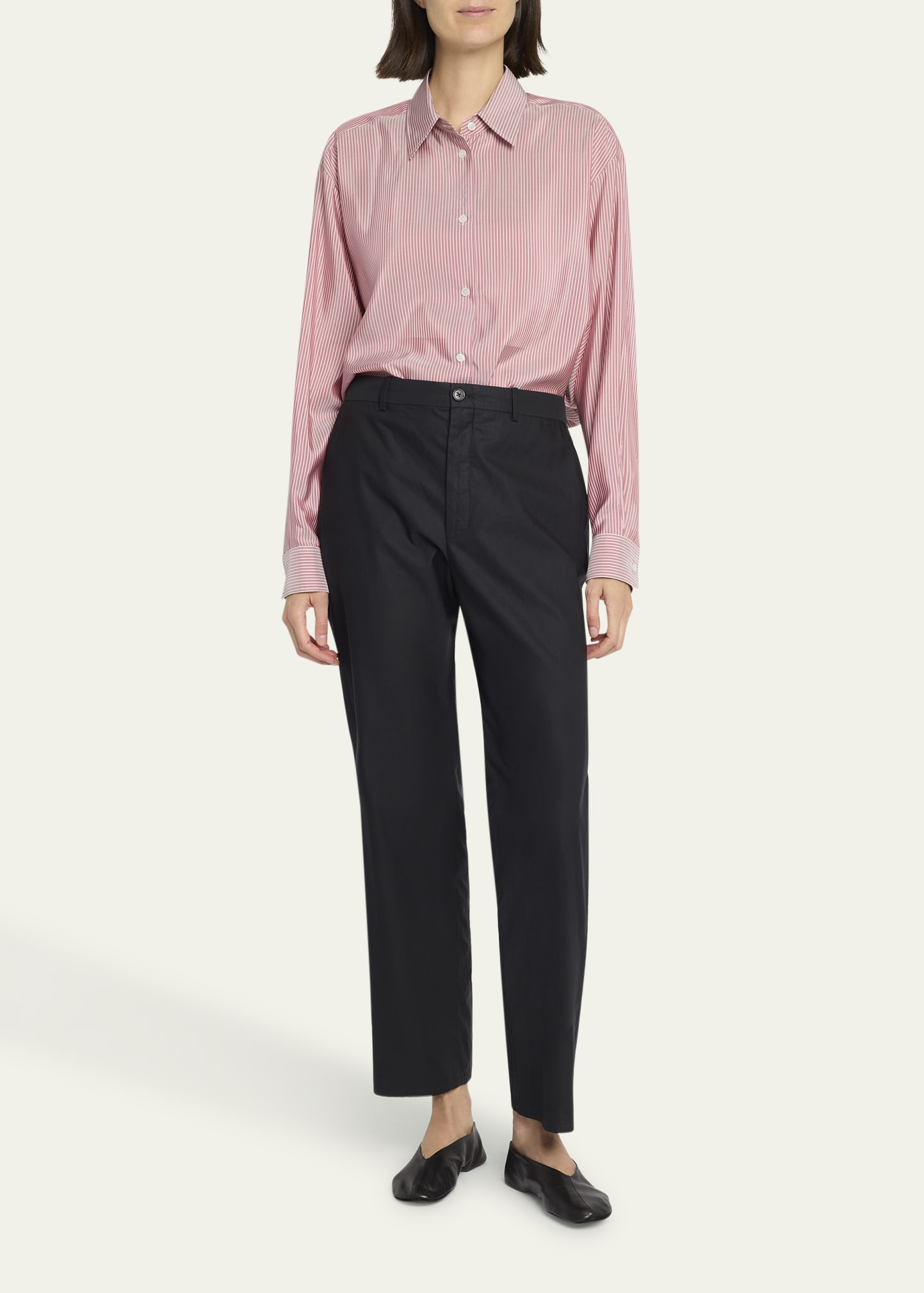 Tansy Striped Silk Button-Down Shirt - 2