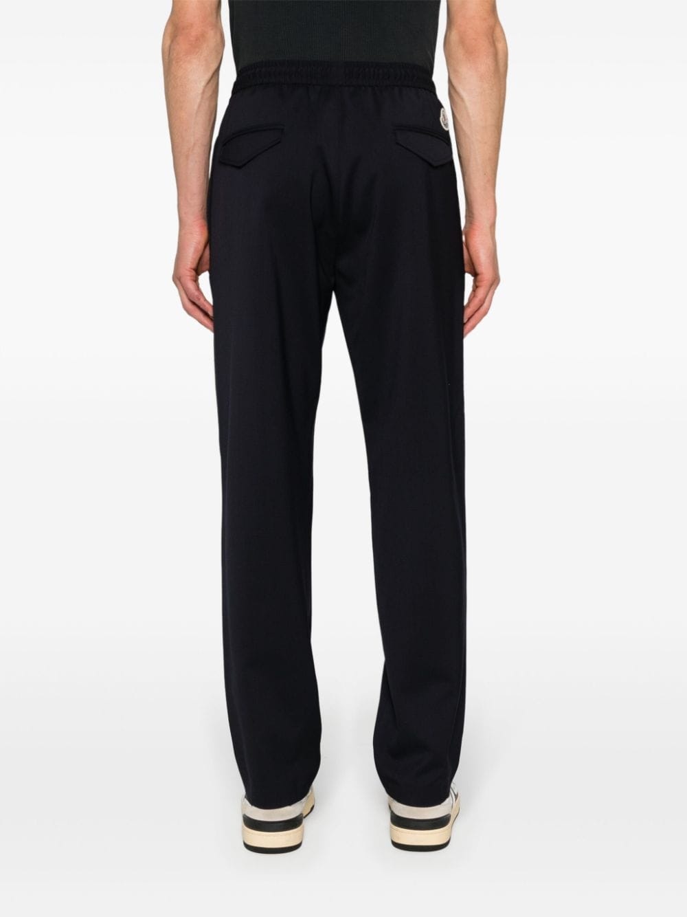 logo-embroidered tapered trousers - 4