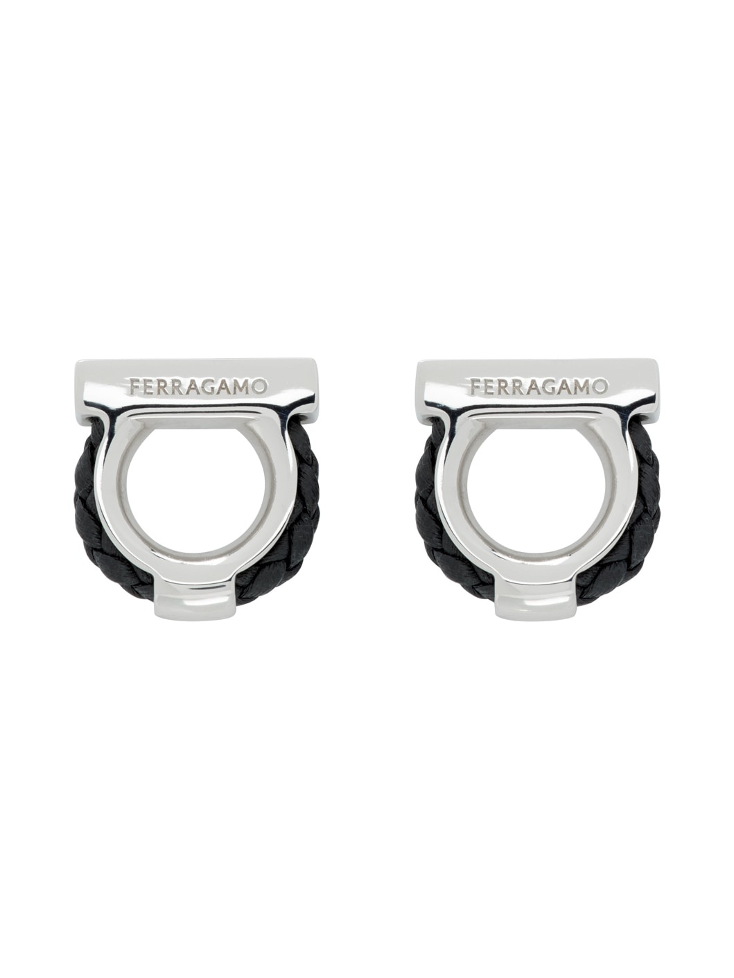 Silver & Black Gancini Cufflinks - 1