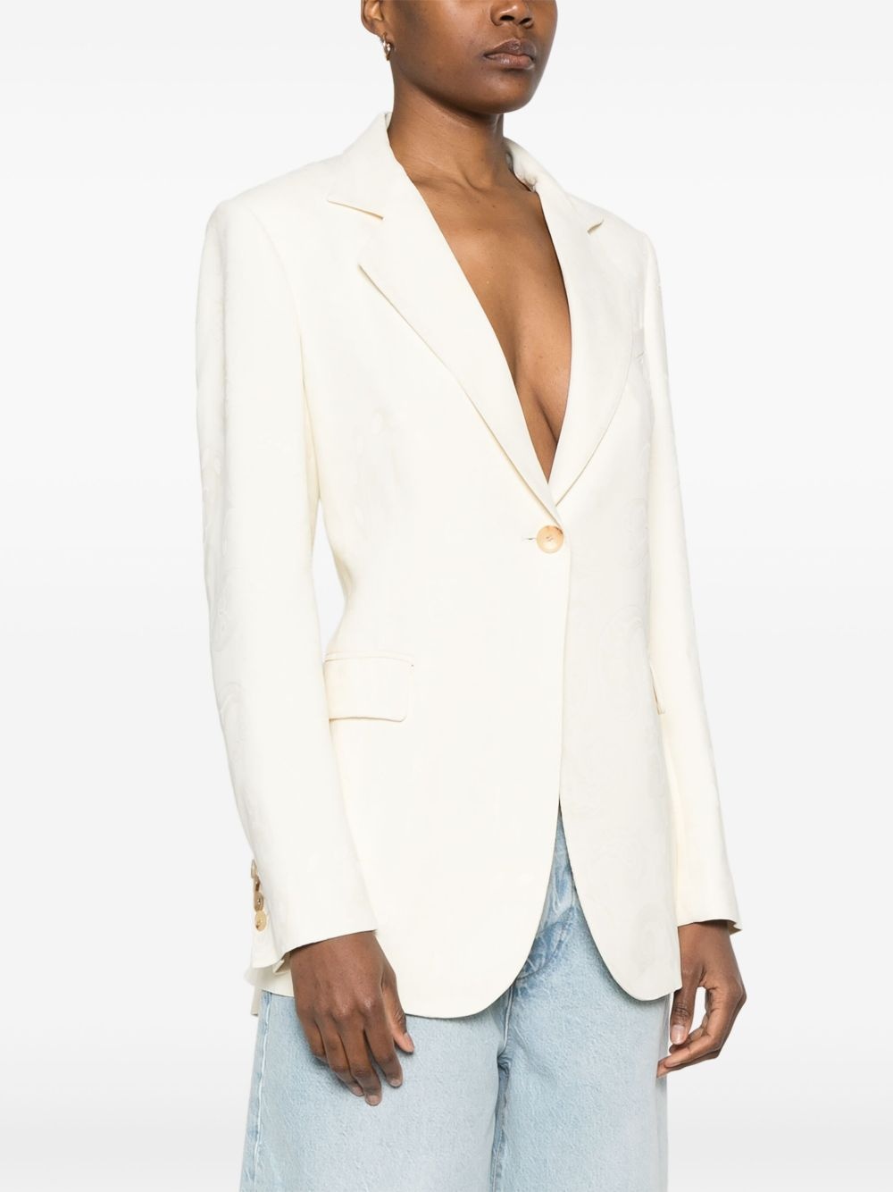 paisley-jacquard blazer - 3