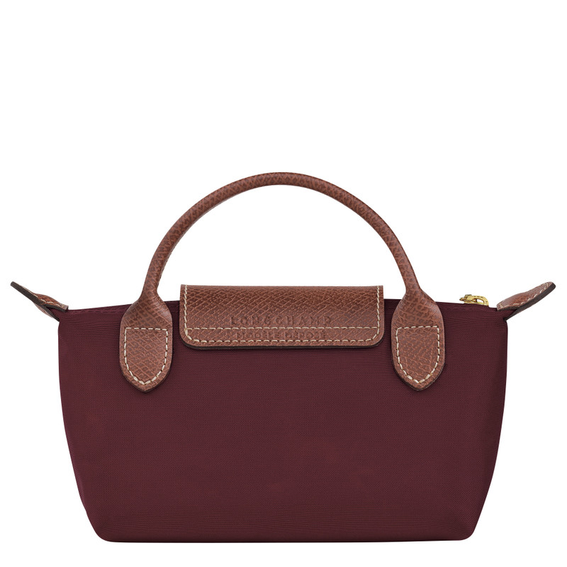 Le Pliage Original Pouch with handle Burgundy - Recycled canvas 4