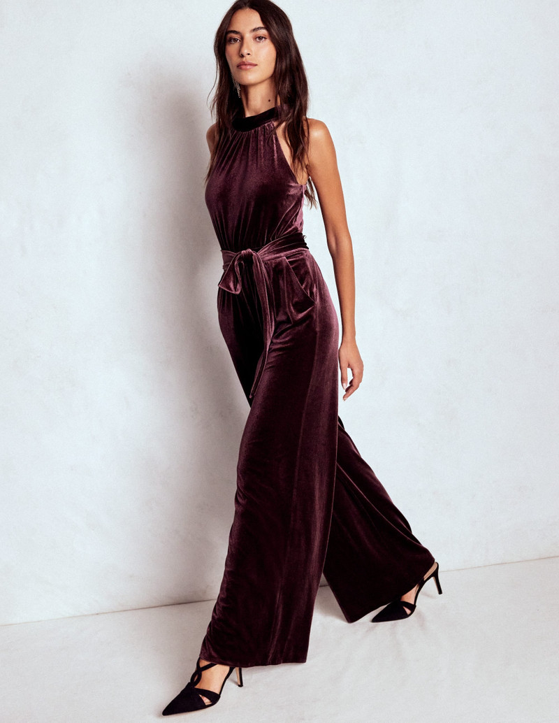 Jersey Halter Jumpsuit-Dark Cherry 5