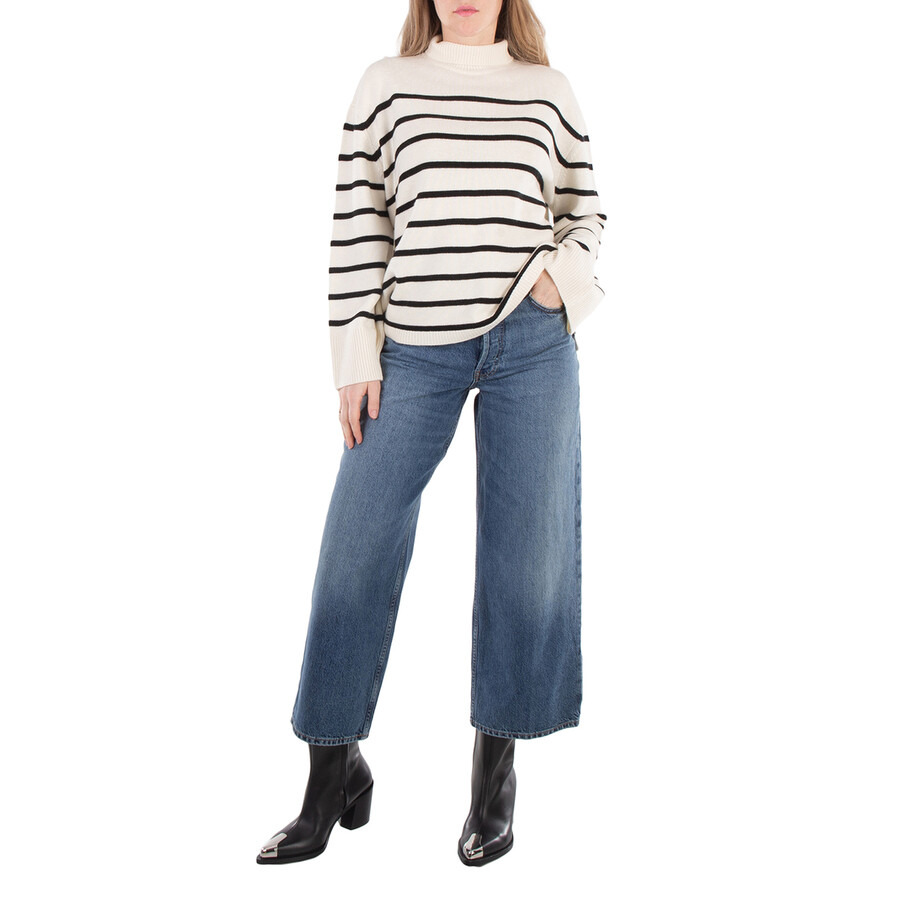 Anine Bing Ladies White Courtney High Neck Jumper - 3