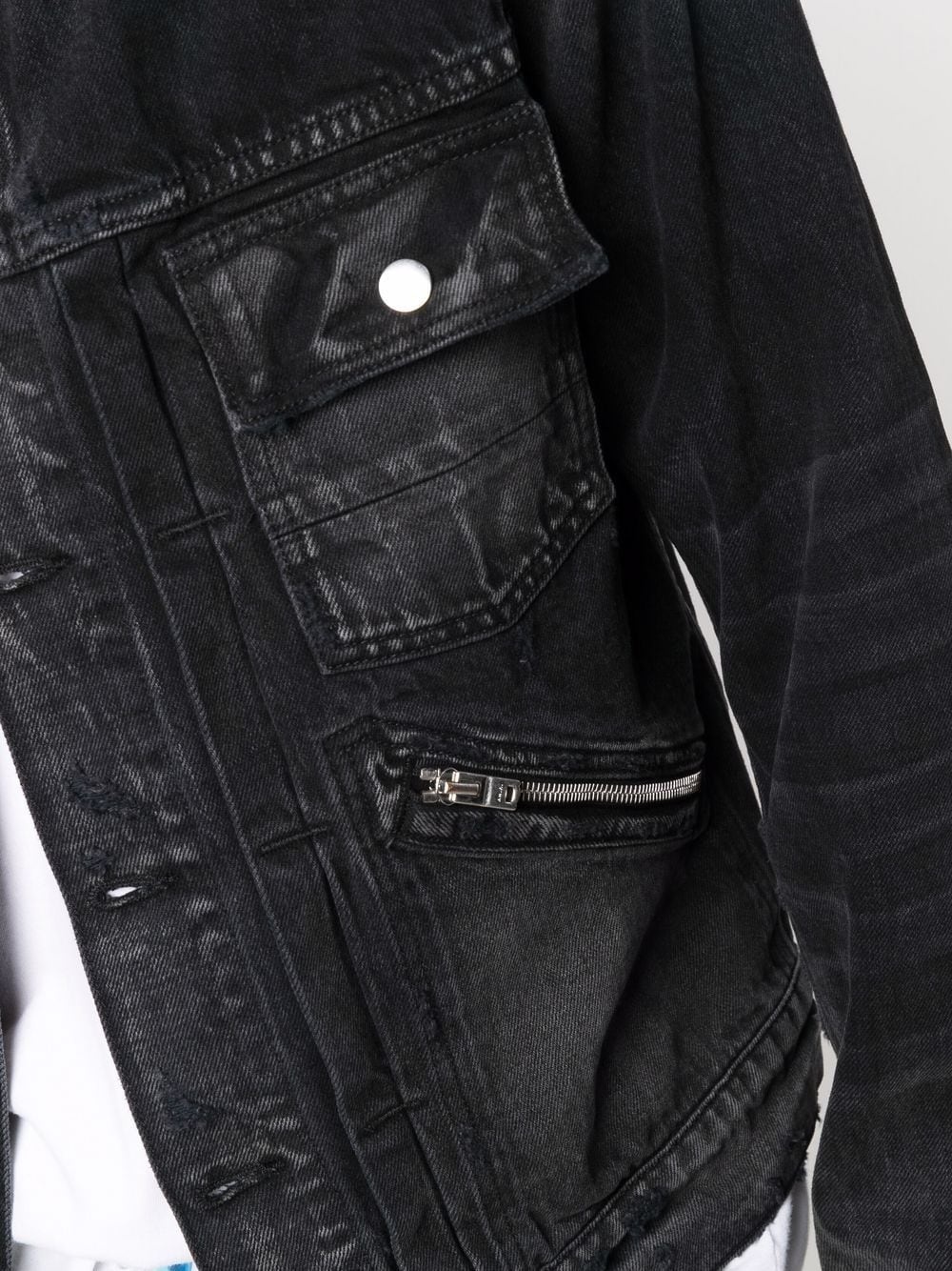 zip-detail denim jacket - 5