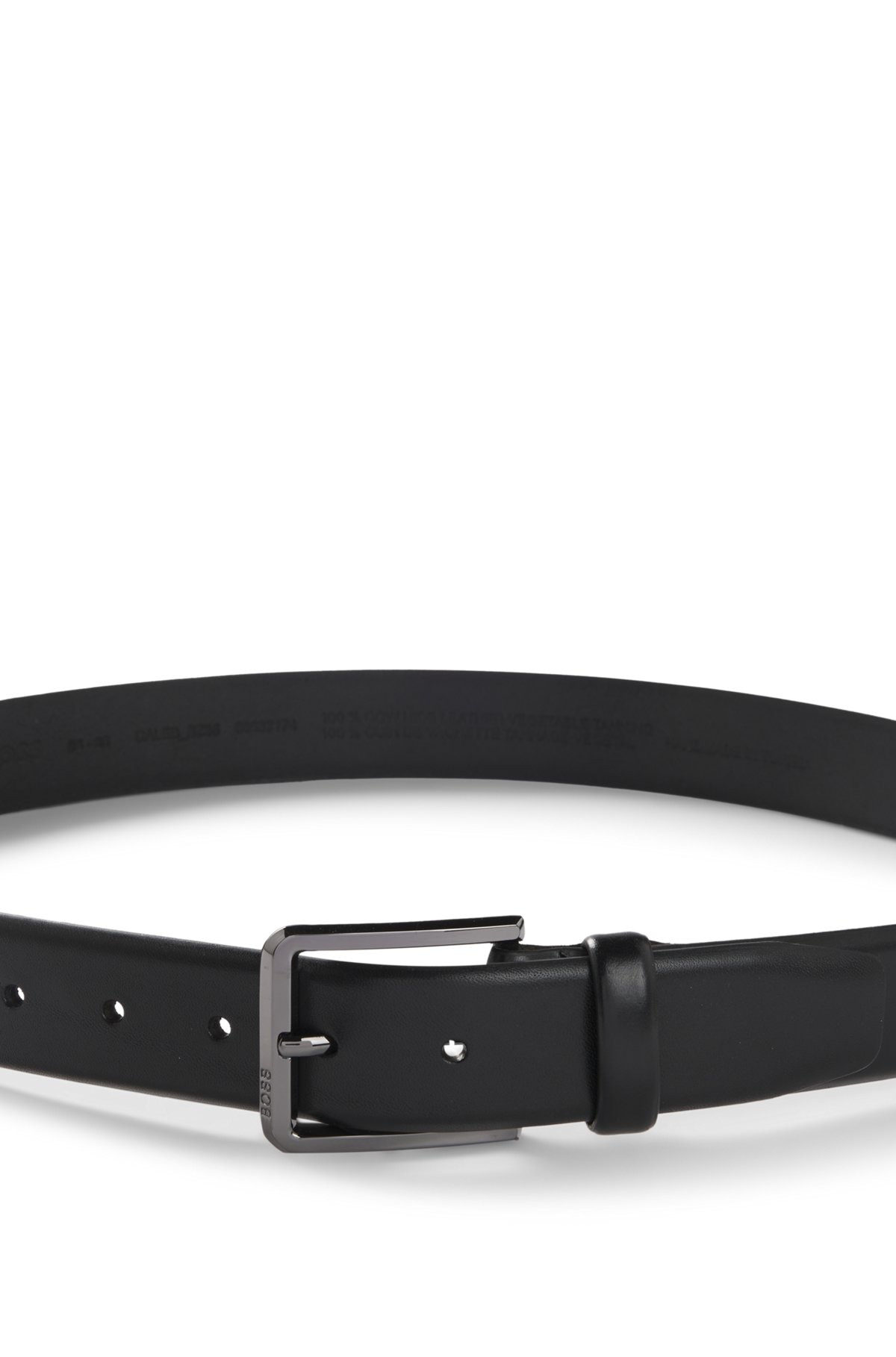ITALIAN-LEATHER BELT WITH POLISHED GUNMETAL BUCKLE - 4