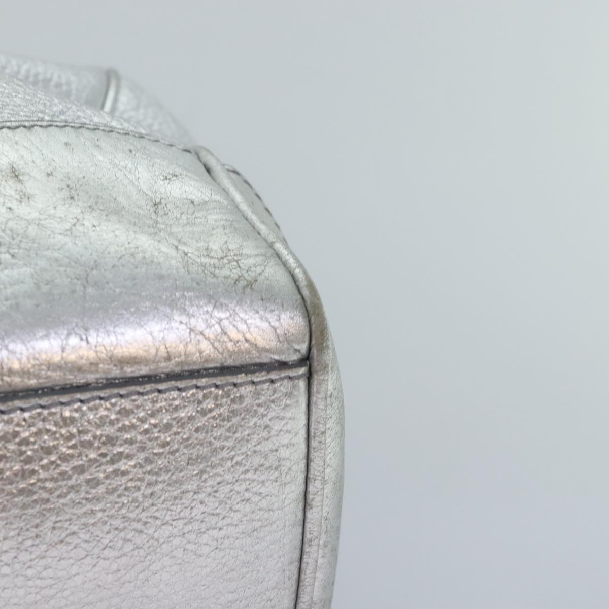 CELINE Tote Bag Leather Silver - 14