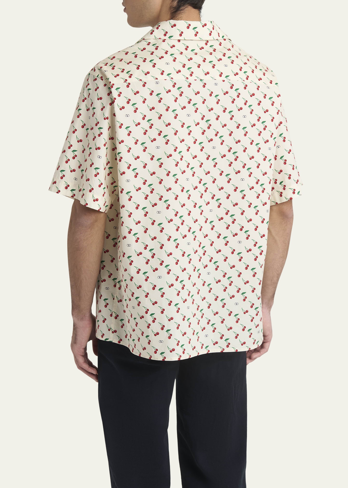 Men's Cotton Cherry VLogo Bowling Shirt - 3