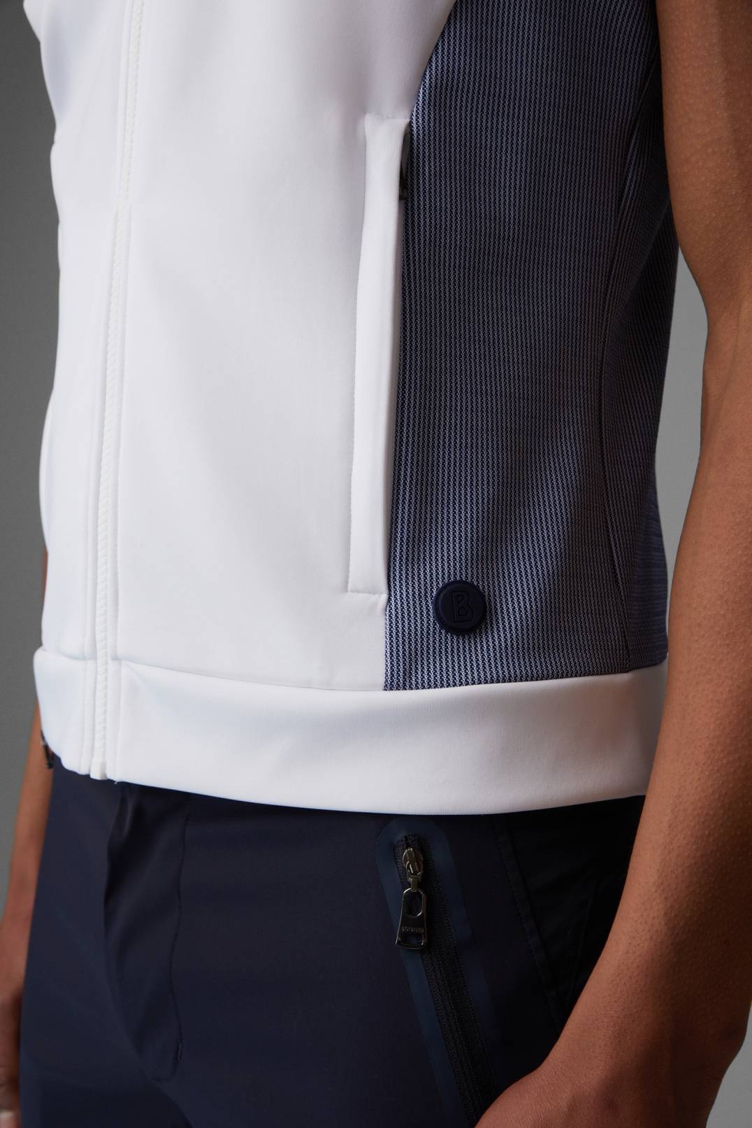 WADO MID-LAYER WAISTCOAT IN NAVY BLUE/WHITE - 5