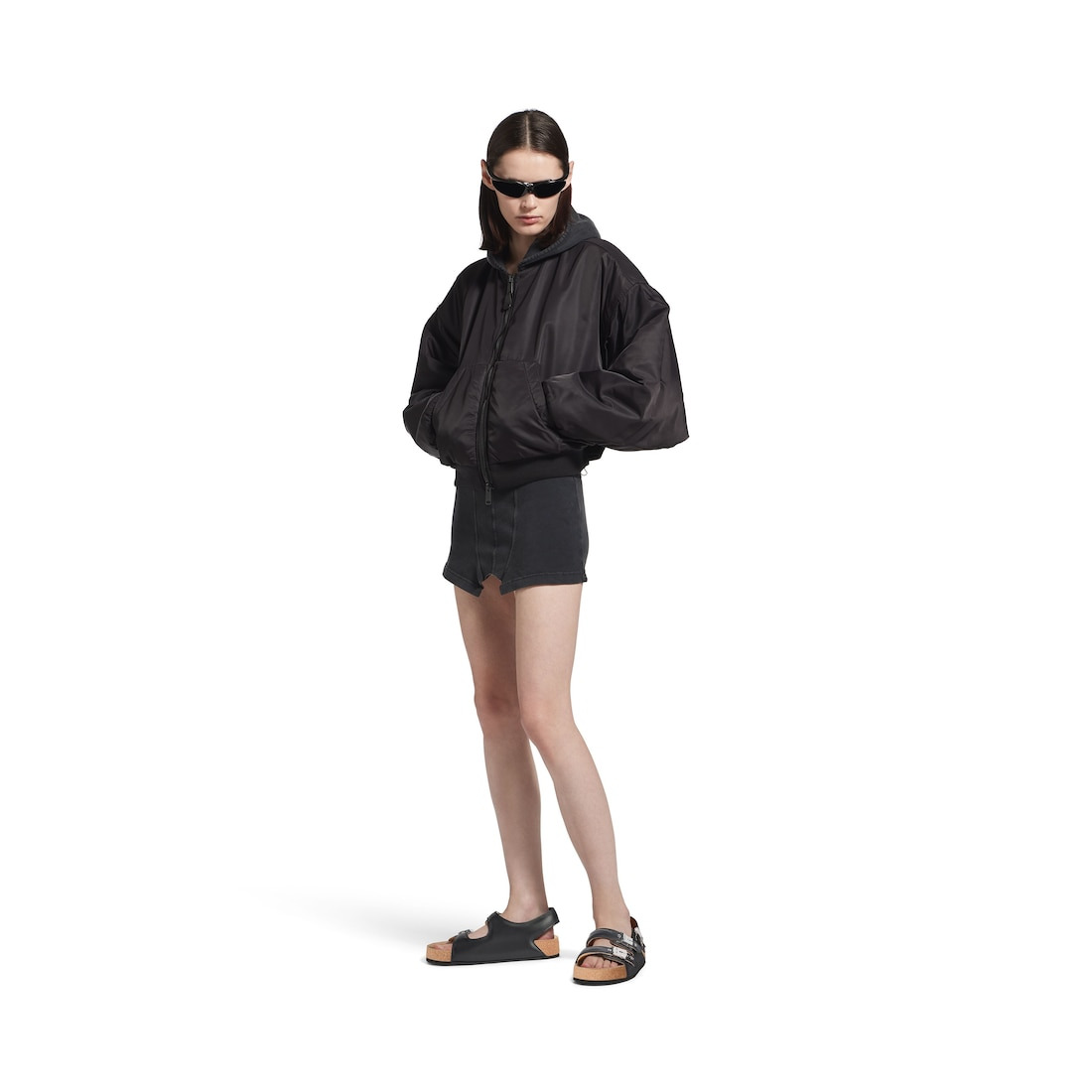 Women's Balenciaga I Scholl Flat Sandal in Black - 8