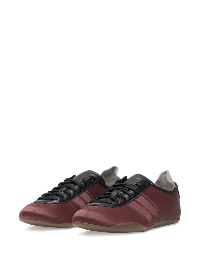Y-3 satin-paneled lace-up trainers outlook