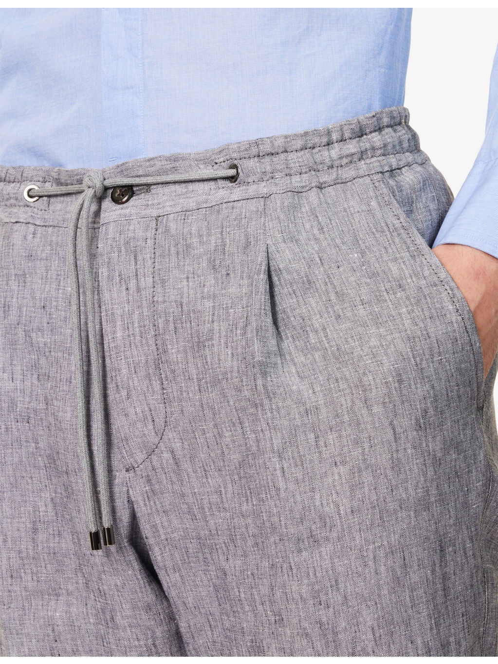 Straight-Leg Drawstring Linen Trousers - 5