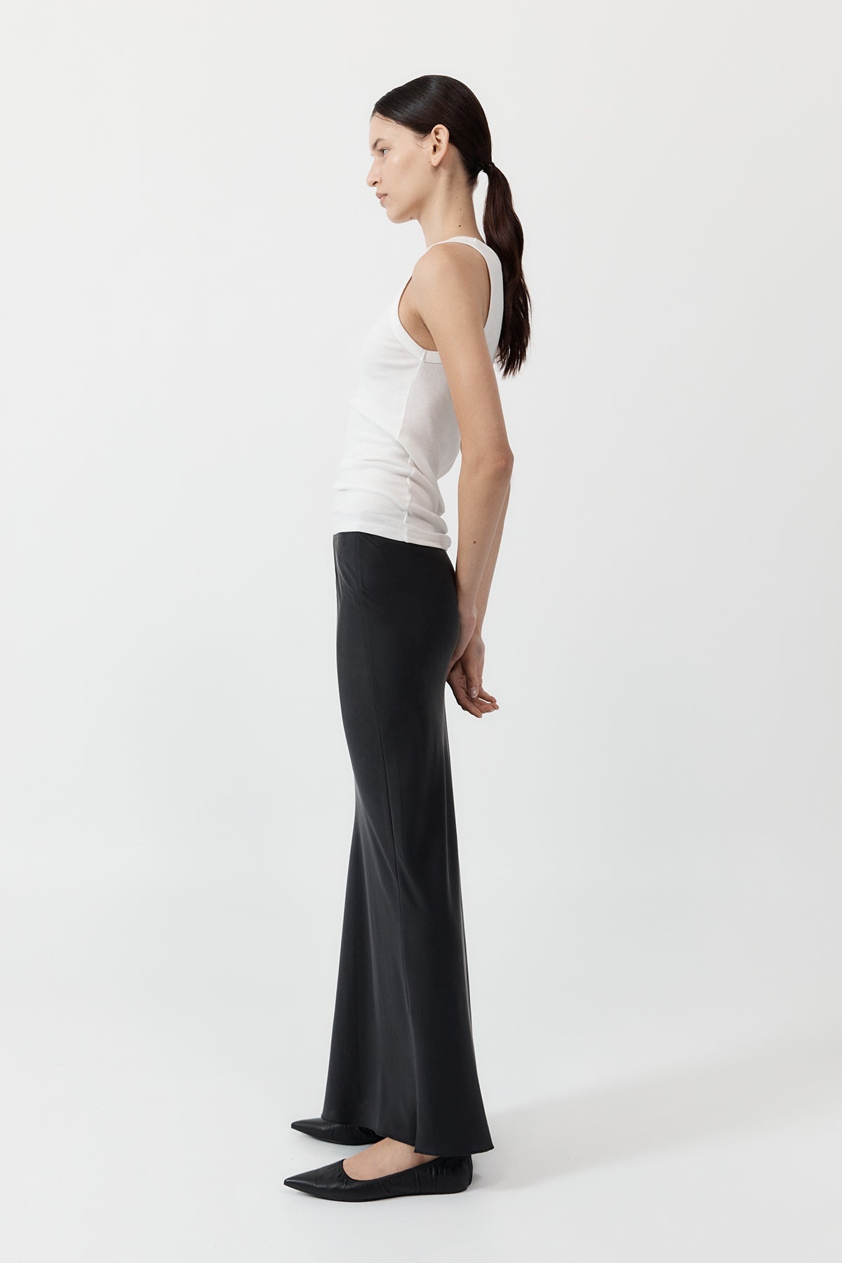 Bias Slip Skirt - Black - 3