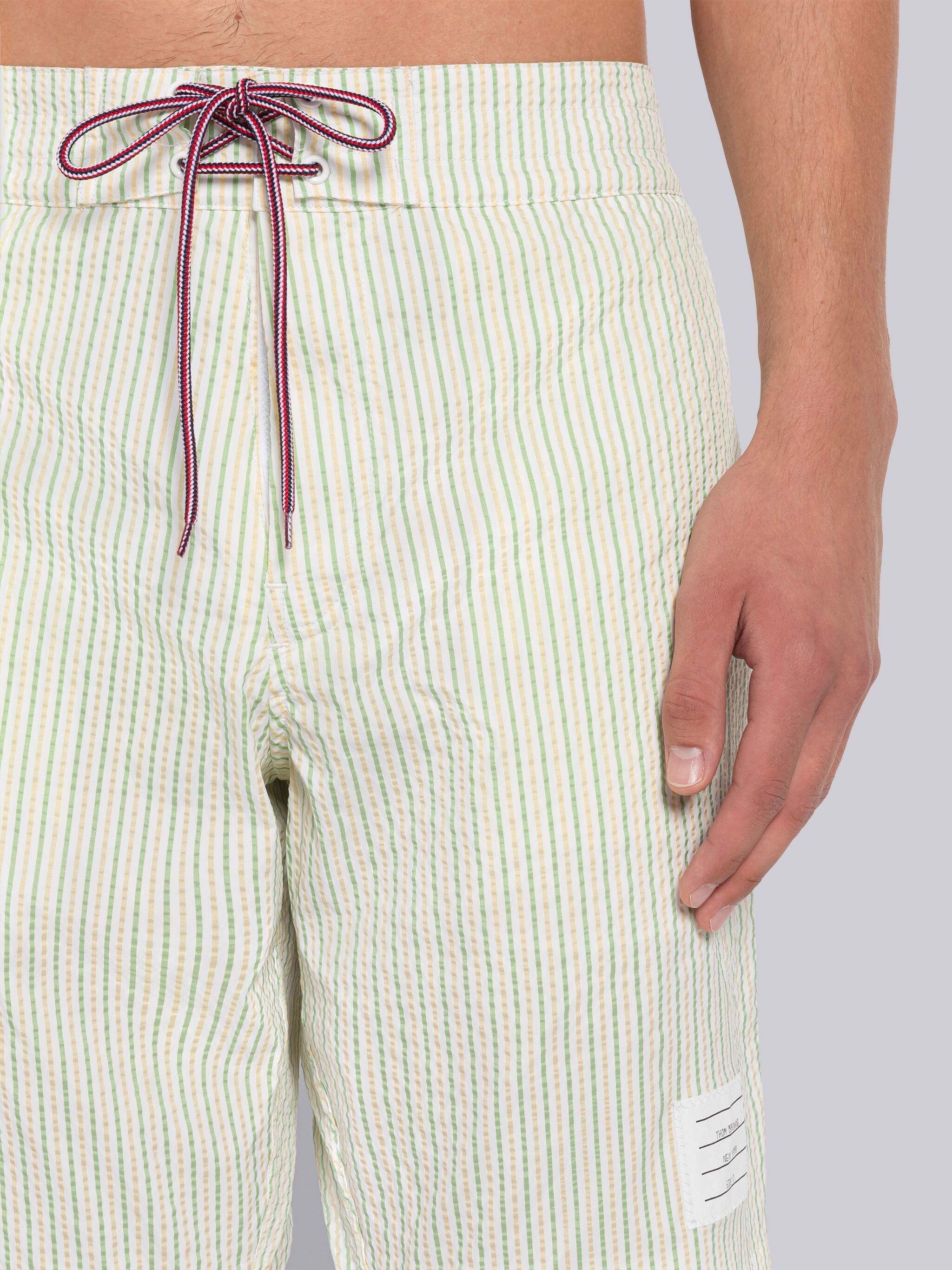 SWIM SEERSUCKER 4-BAR DRAWSTRING BOARD SHORT - 5