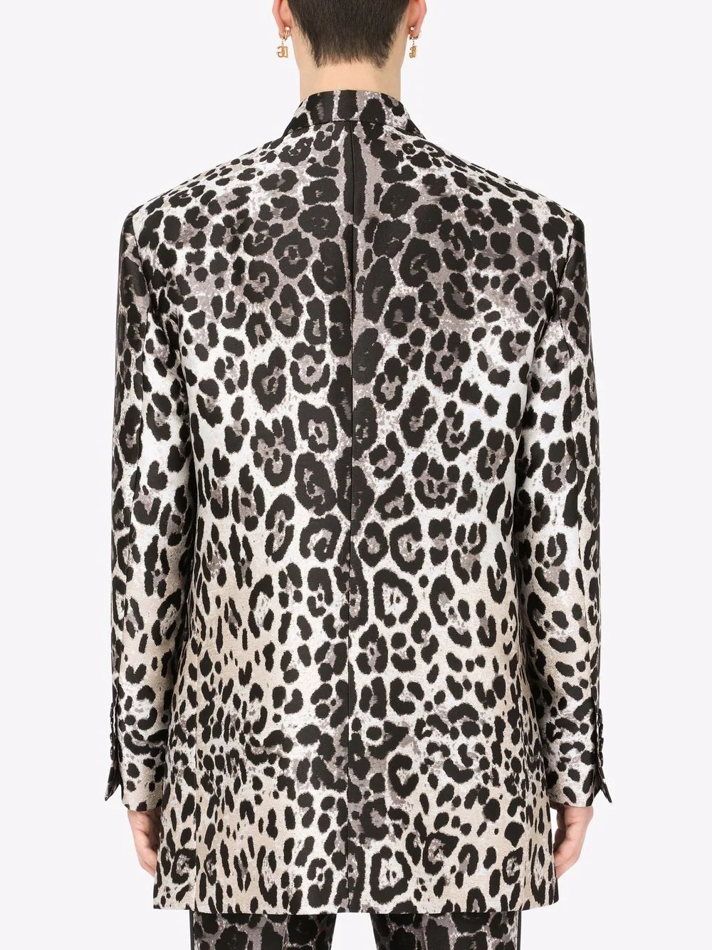 leopard-print boxy blazer - 4