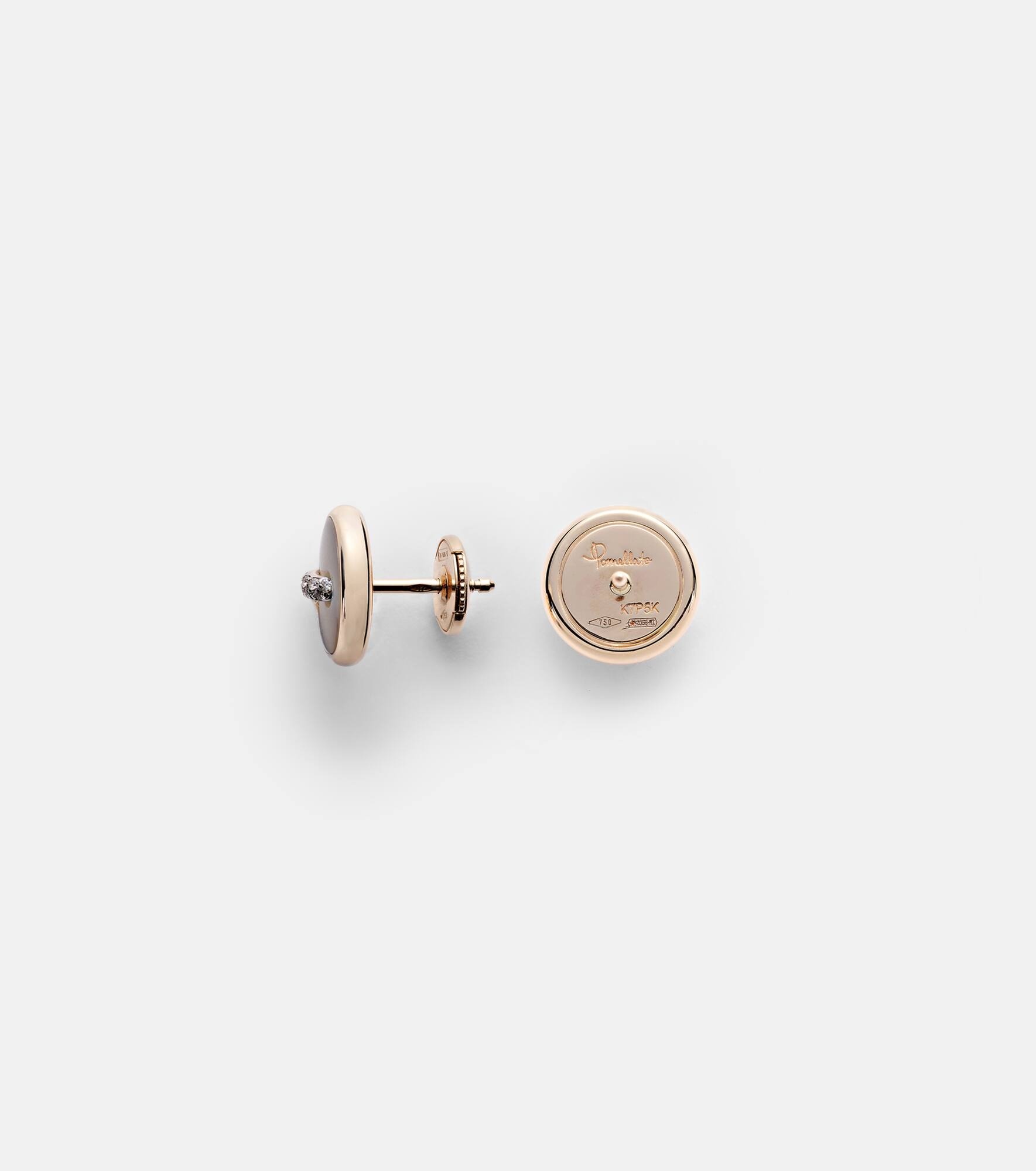 Pom Pom Dot 18kt rose gold earrings with mother of pearl and diamonds - 4