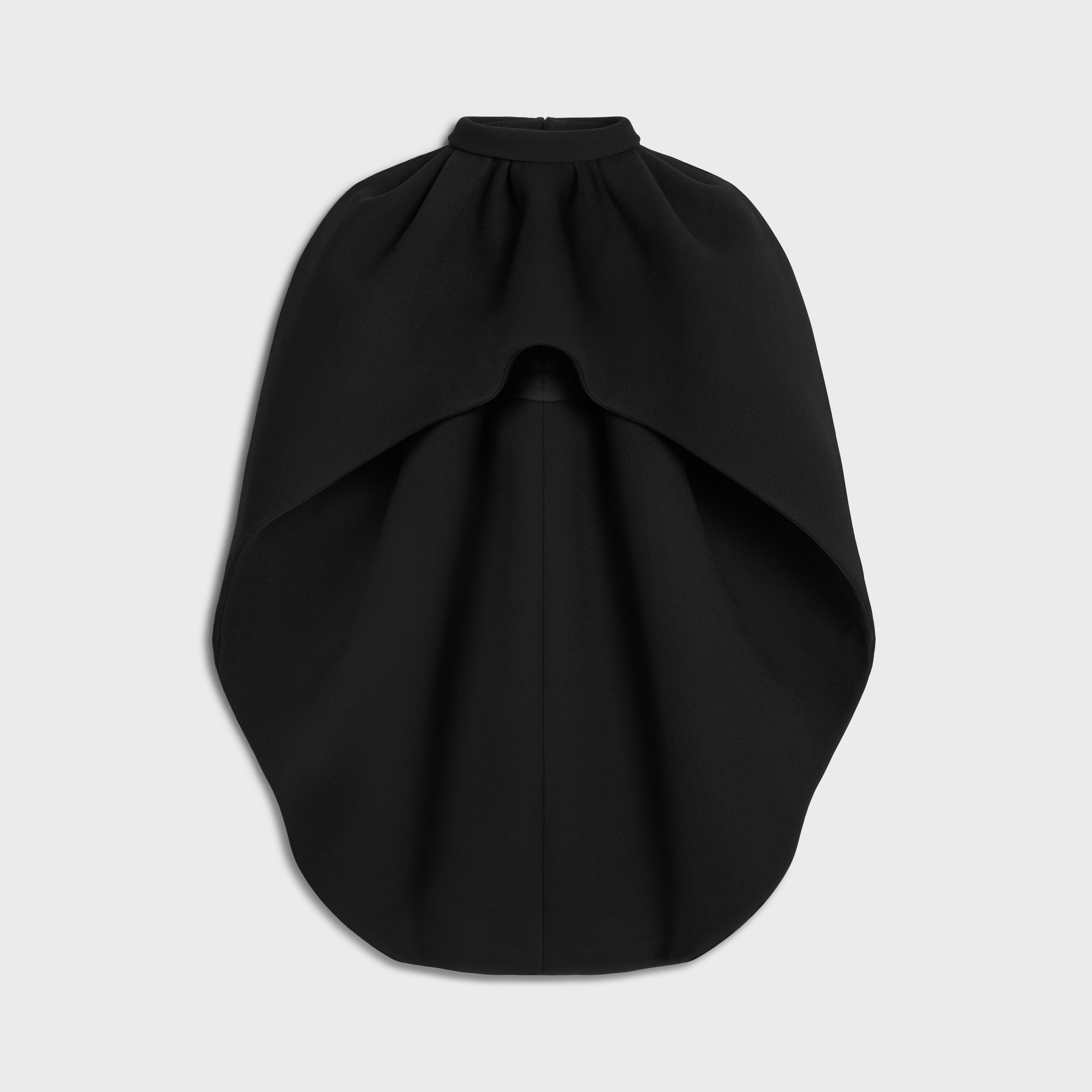 cloche cape in double faced wool crepe - 1