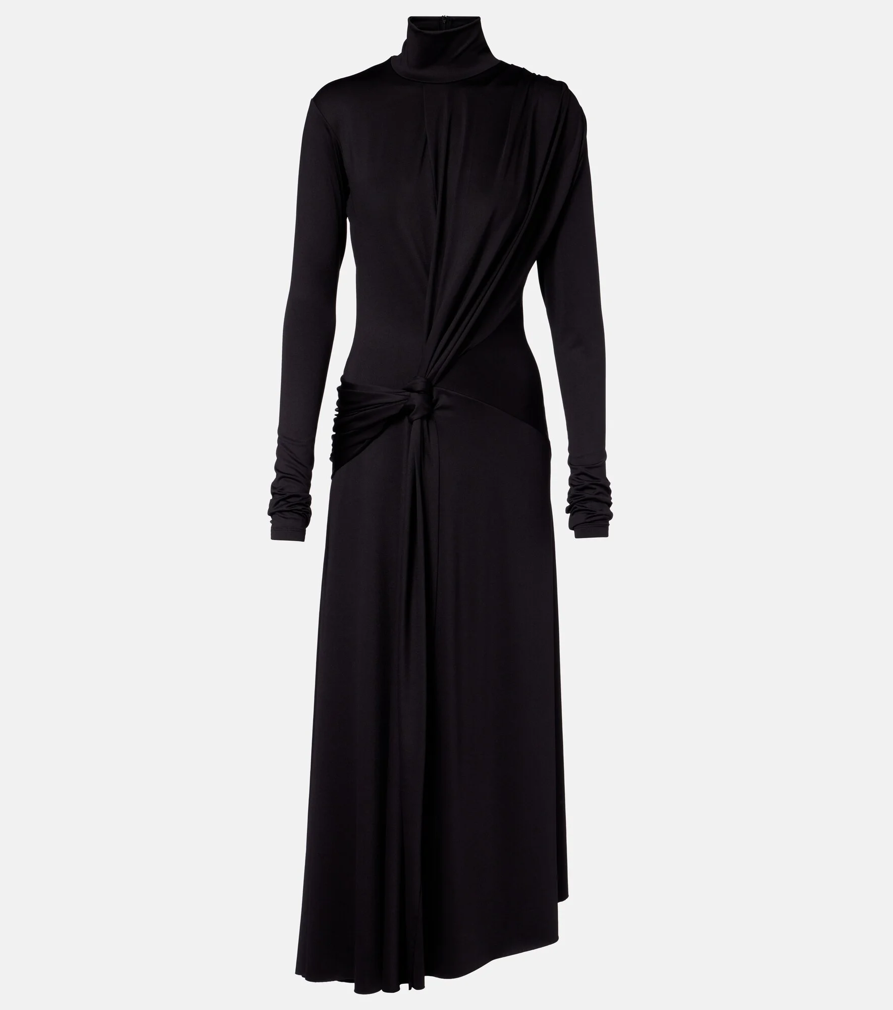 Gathered turtleneck midi dress - 1