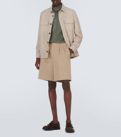 Loro Piana Joetsu cotton and linen Bermuda shorts outlook