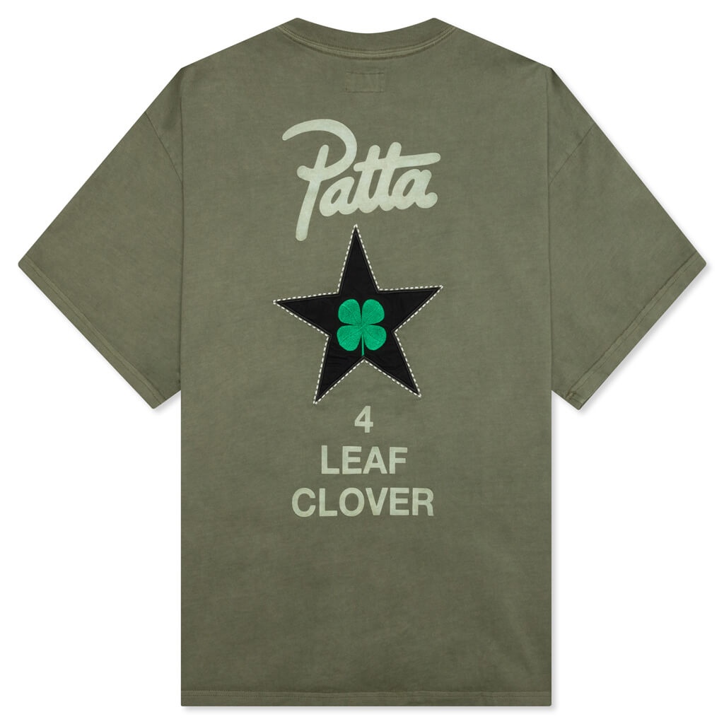 【KOOLOSET】Pigment Clover Embroidered Short Sleeve Tee Simply Sage Market Grunge Clover Short Sleeve Tee - M