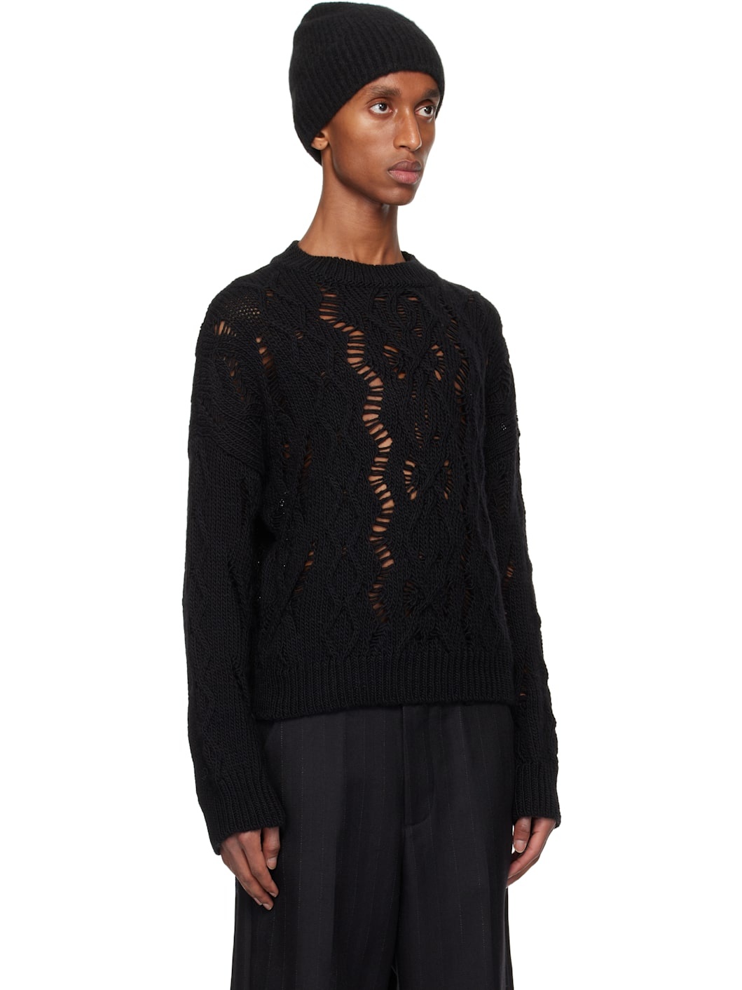 Black Cable Sonar Sweater - 2