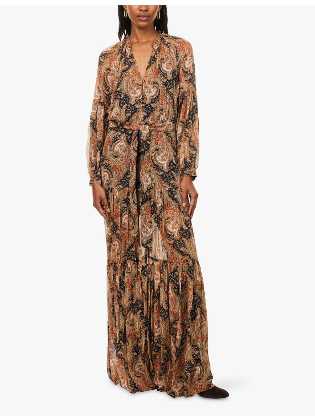 Isra Paisley Silk Maxi Dress - 3