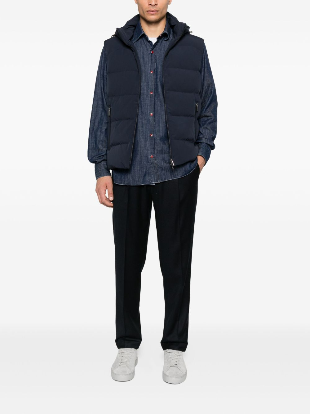 hooded quilted vest - 2