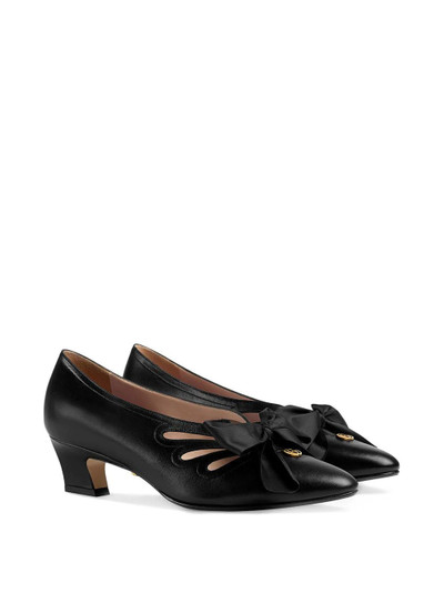 GUCCI Leather pump with bow outlook