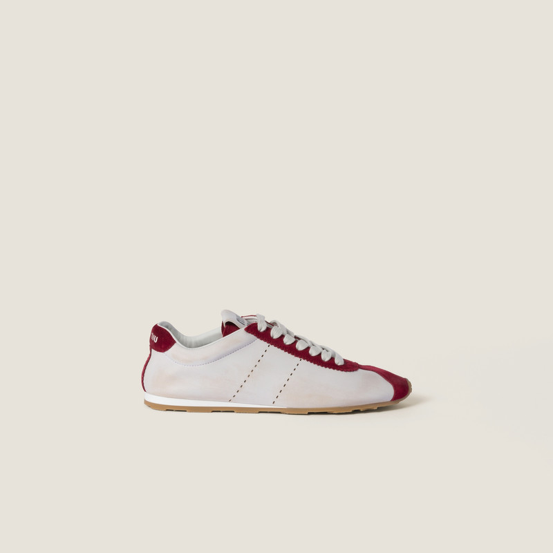 Miu Miu Plume nappa leather and suede sneakers outlook