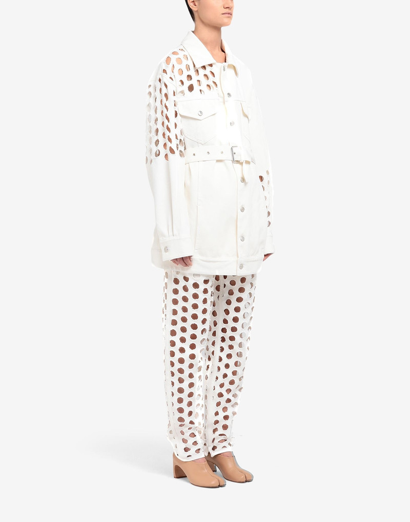 Punched hole denim jacket 3