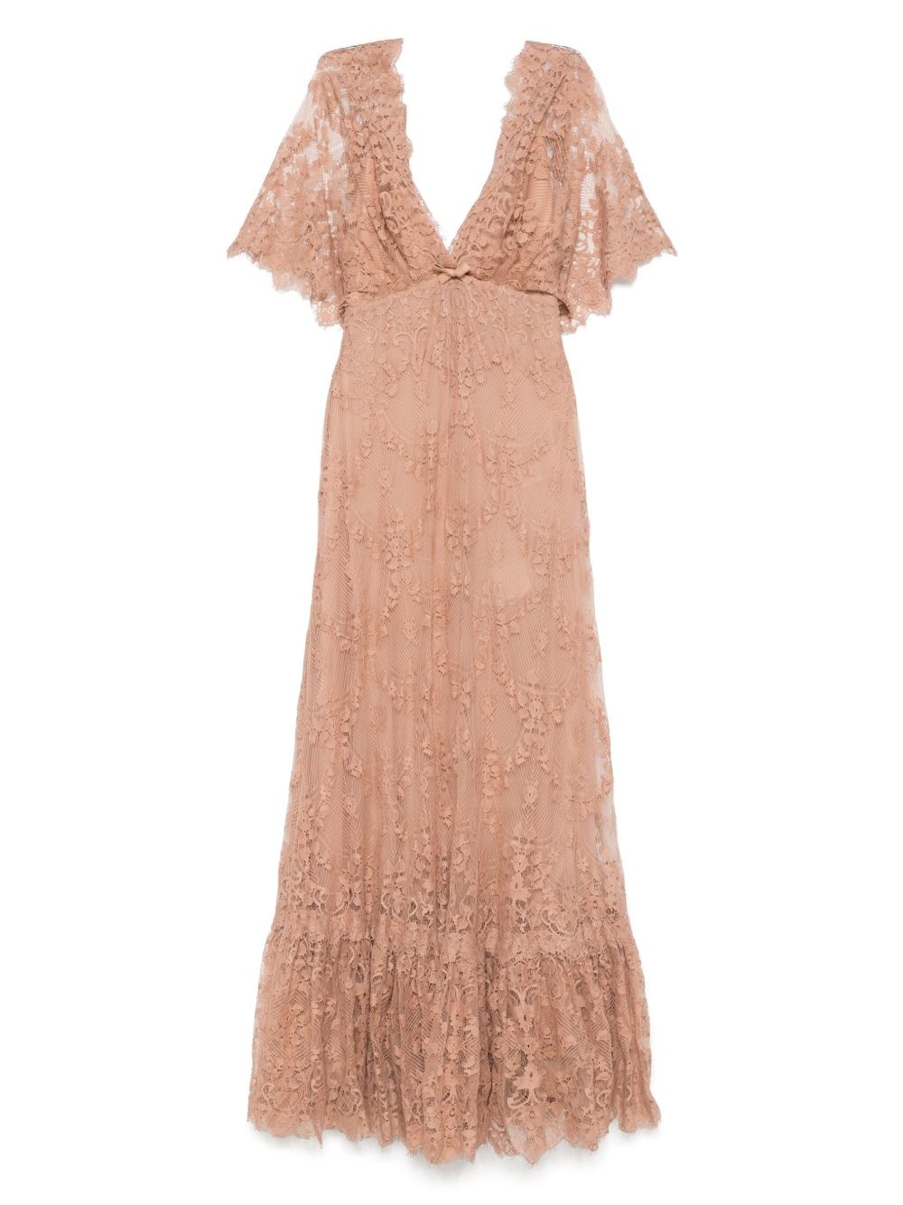 V-neck midi lace dress - 1