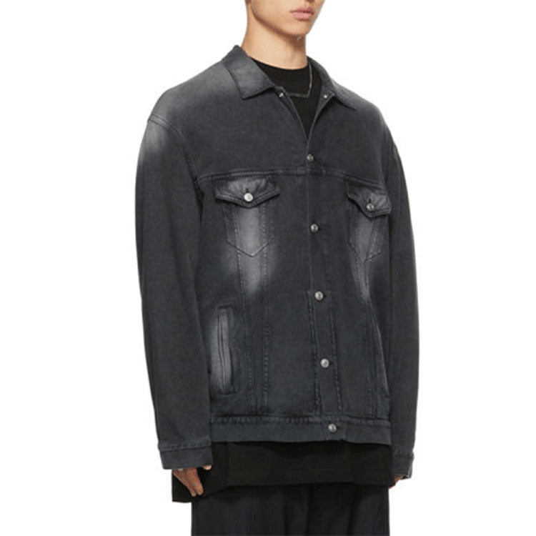 Balenciaga Washed Denim Jacket Large Fit 'Black' 662772TKVG51000 - 3
