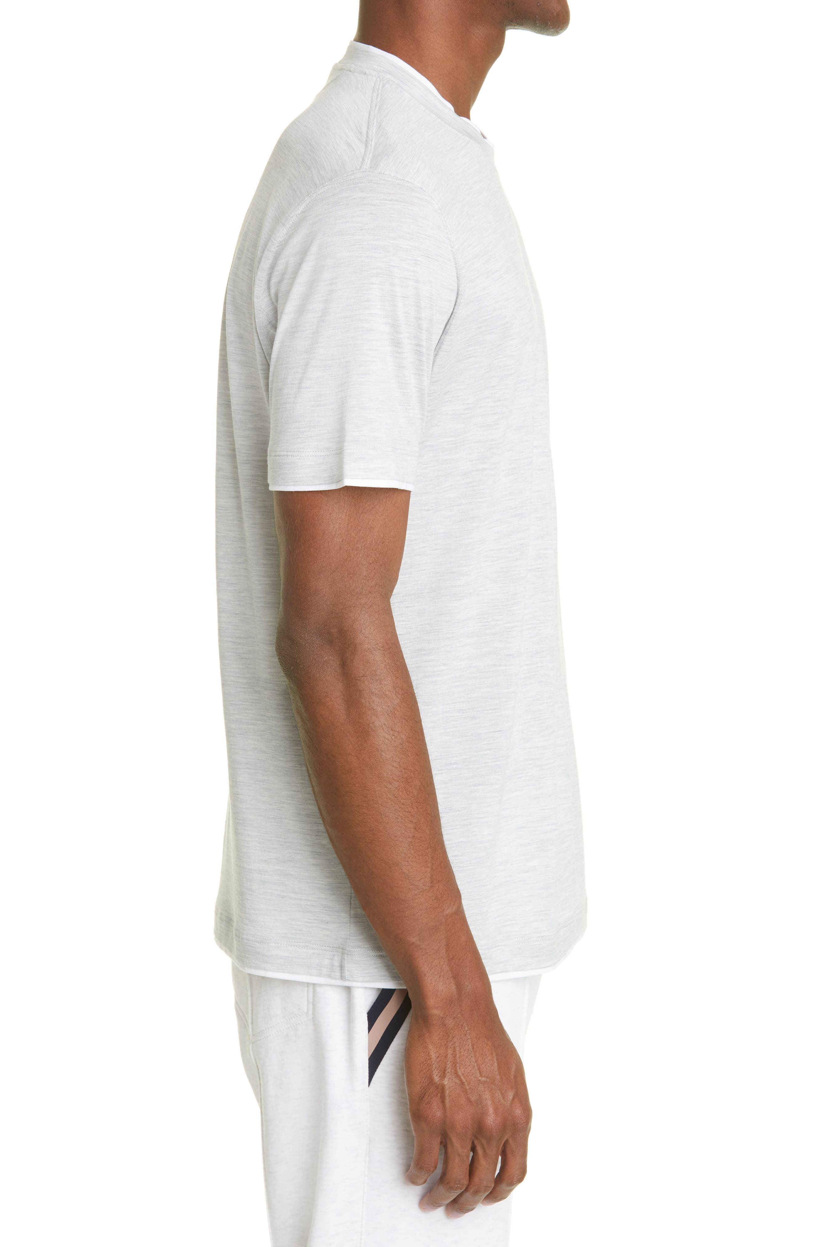 Brunello Cucinelli Men's Slim Fit Silk & Cotton T-Shirt in Cc559 Pearl Grey at Nordstrom - 3