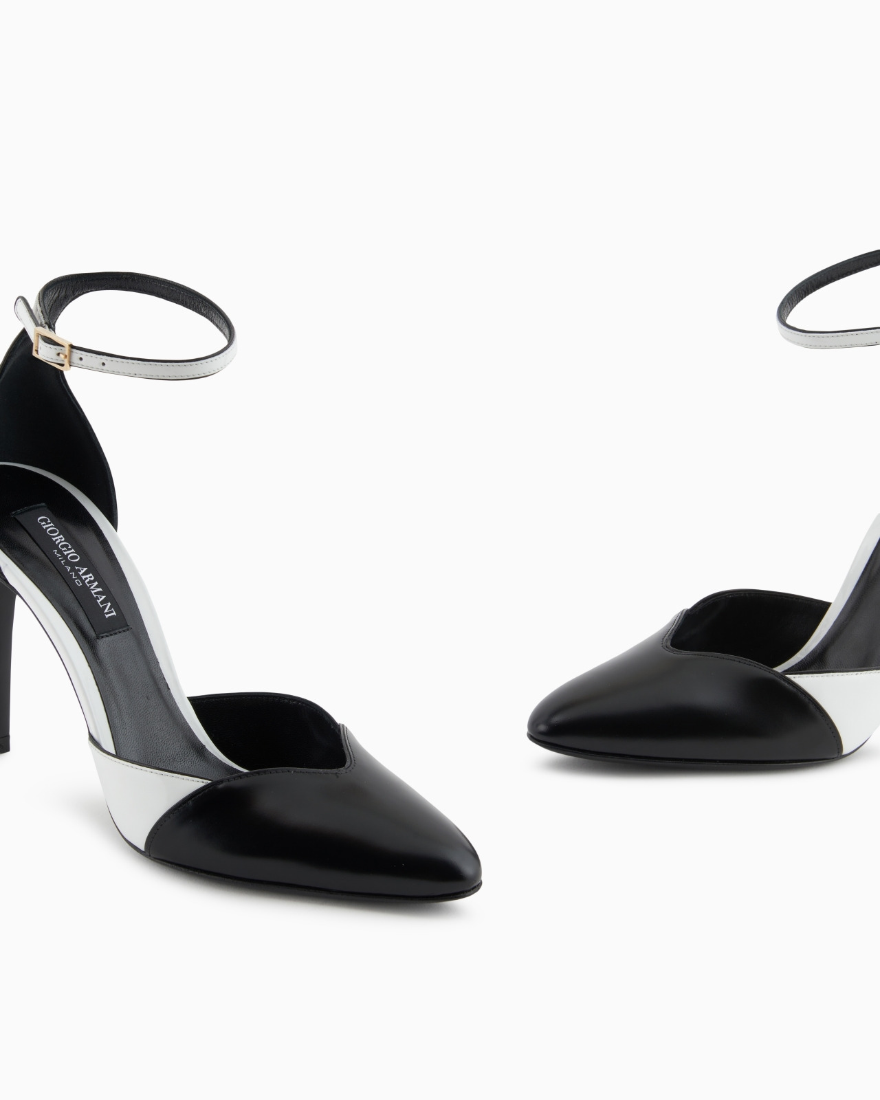 TWO-TONE BRUSHED LEATHER COURT SHOES WITH A STRAP - 5