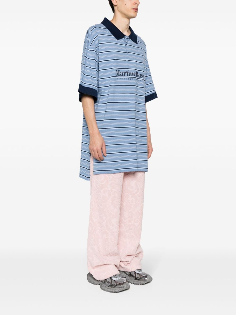 logo-print striped T-shirt - 3