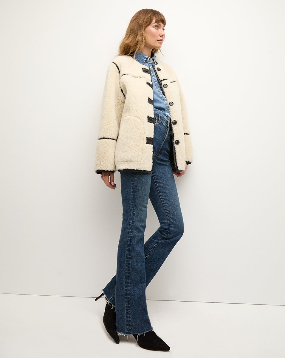 ANYA REVERSIBLE SHEARLING COAT - 4