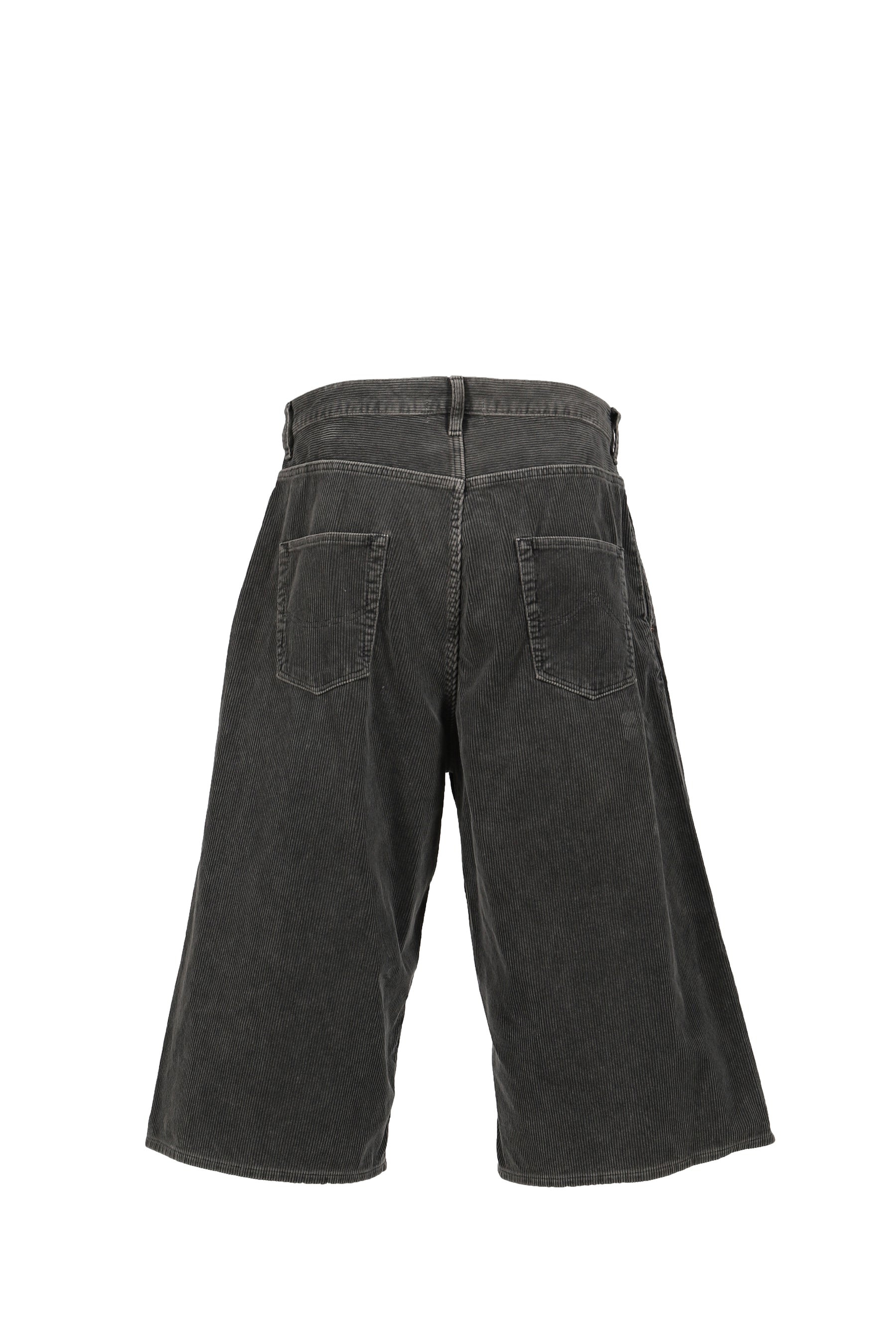 BONE APPLIQUE CORDUROY CROPPED PANTS / GRY - 6