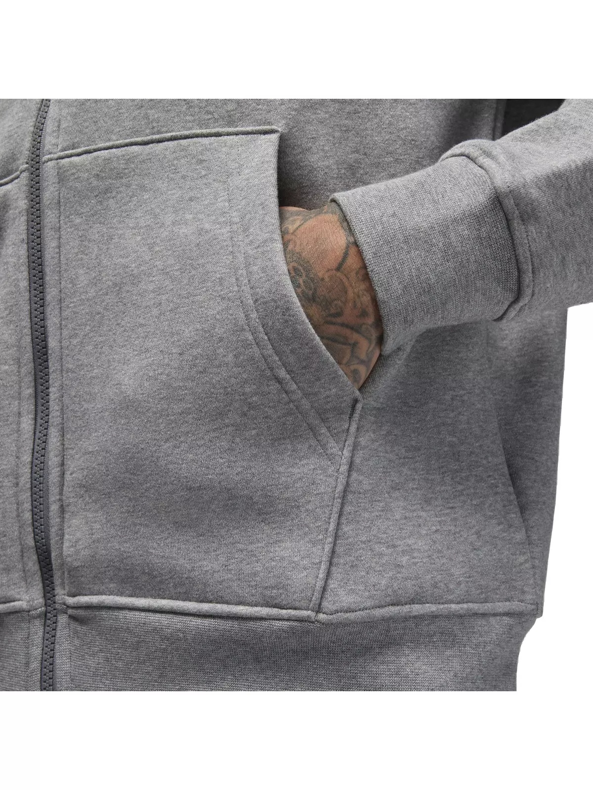 Men's Essentials Full-Zip Fleece Hoodie - Grey - 5