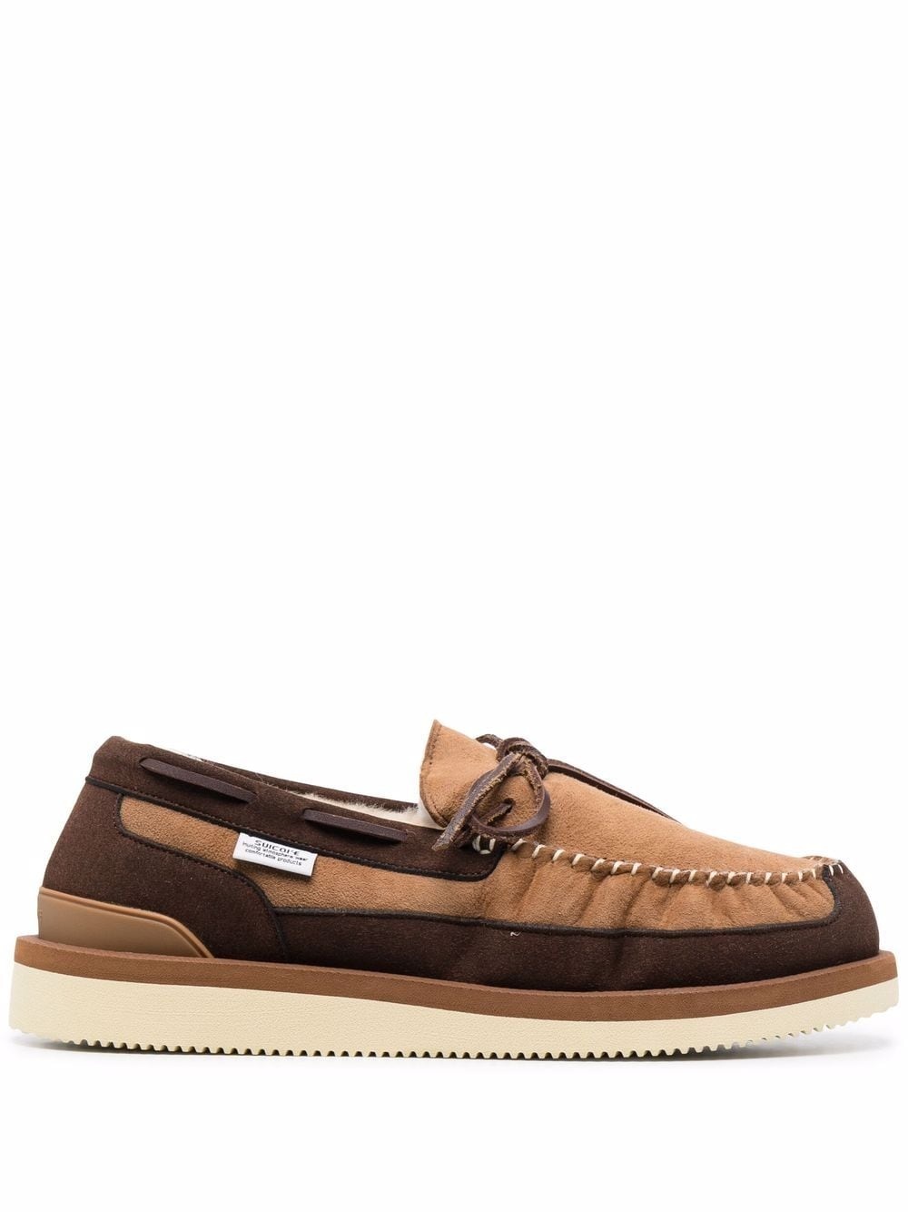 fur-lined suede loafers - 1
