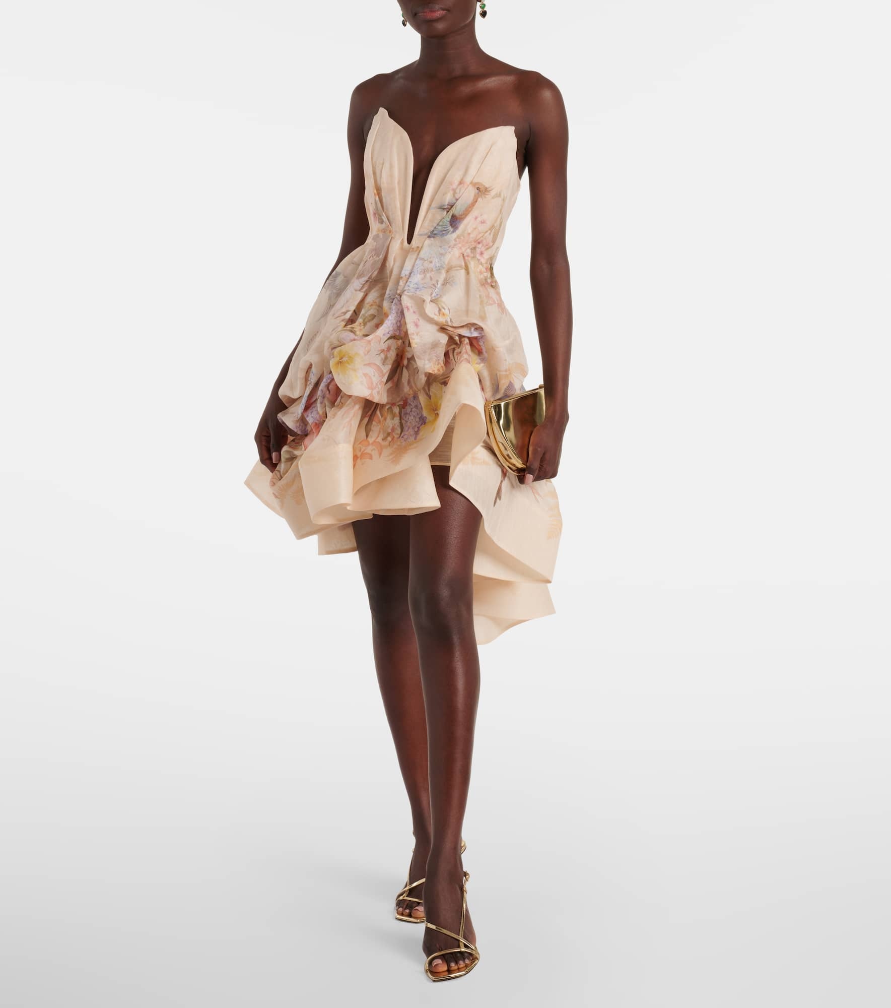 Zimmermann Illuminate Draped linen and silk minidress