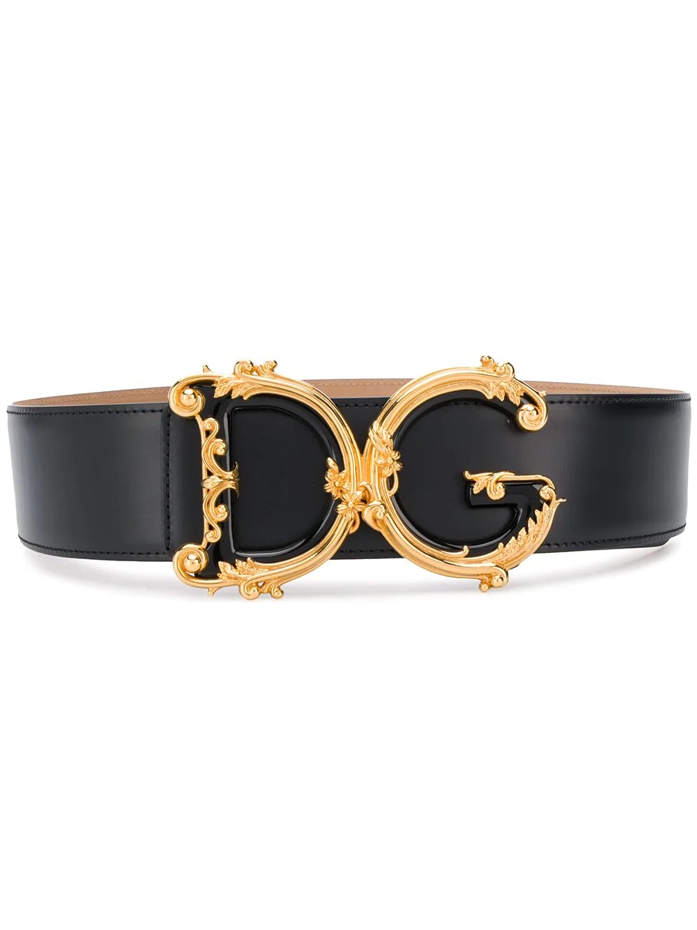 baroque logo plaque belt - 1